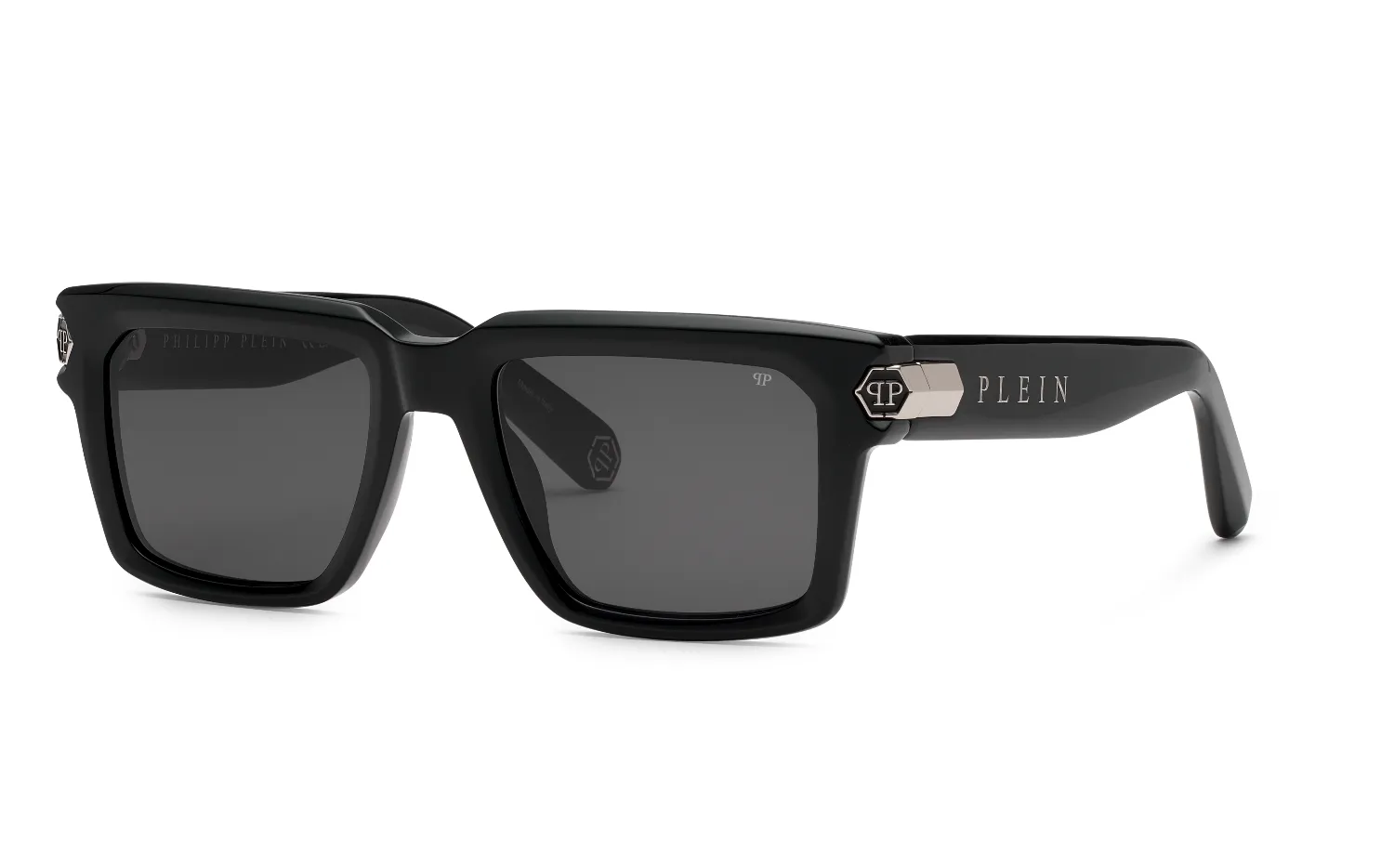 Philipp Plein SPP181M PLEIN EMPIRE 700 Occhiali da sole Acetato Nero Fumo Squadrata Normale - immagine 1
