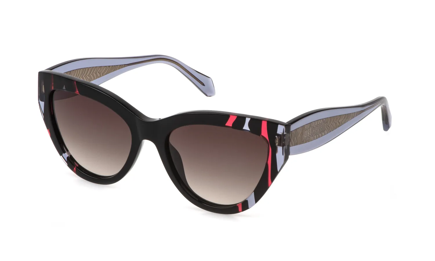 Just Cavalli SJC193V 700Y Occhiali da sole Acetato Nero Marrone Cat Eye Normale Sfumato - immagine 1
