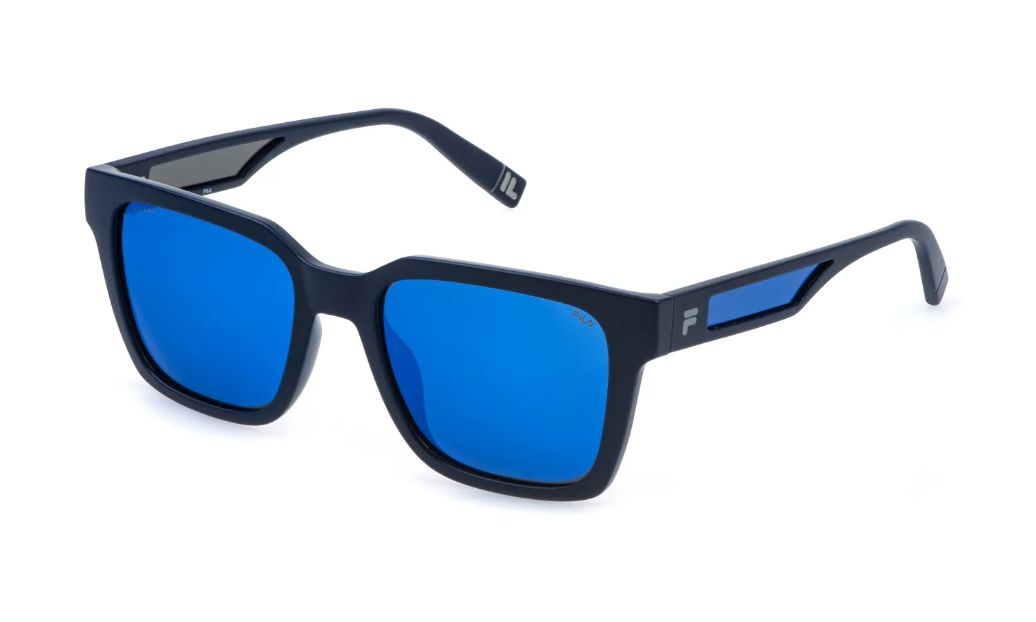 Fila SFIA14 C03Z Occhiali da sole Iniettato Blu Fumo Squadrata Specchiato - immagine 1