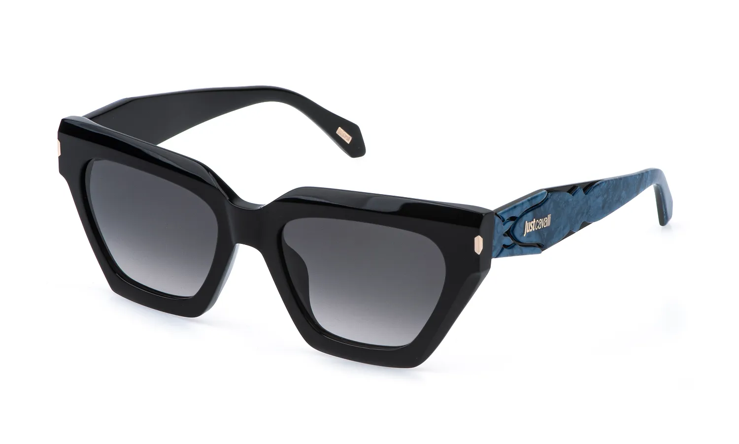 Just Cavalli SJC171 700Y Occhiali da sole Acetato Nero Fumo Farfalla Normale Sfumato - immagine 1