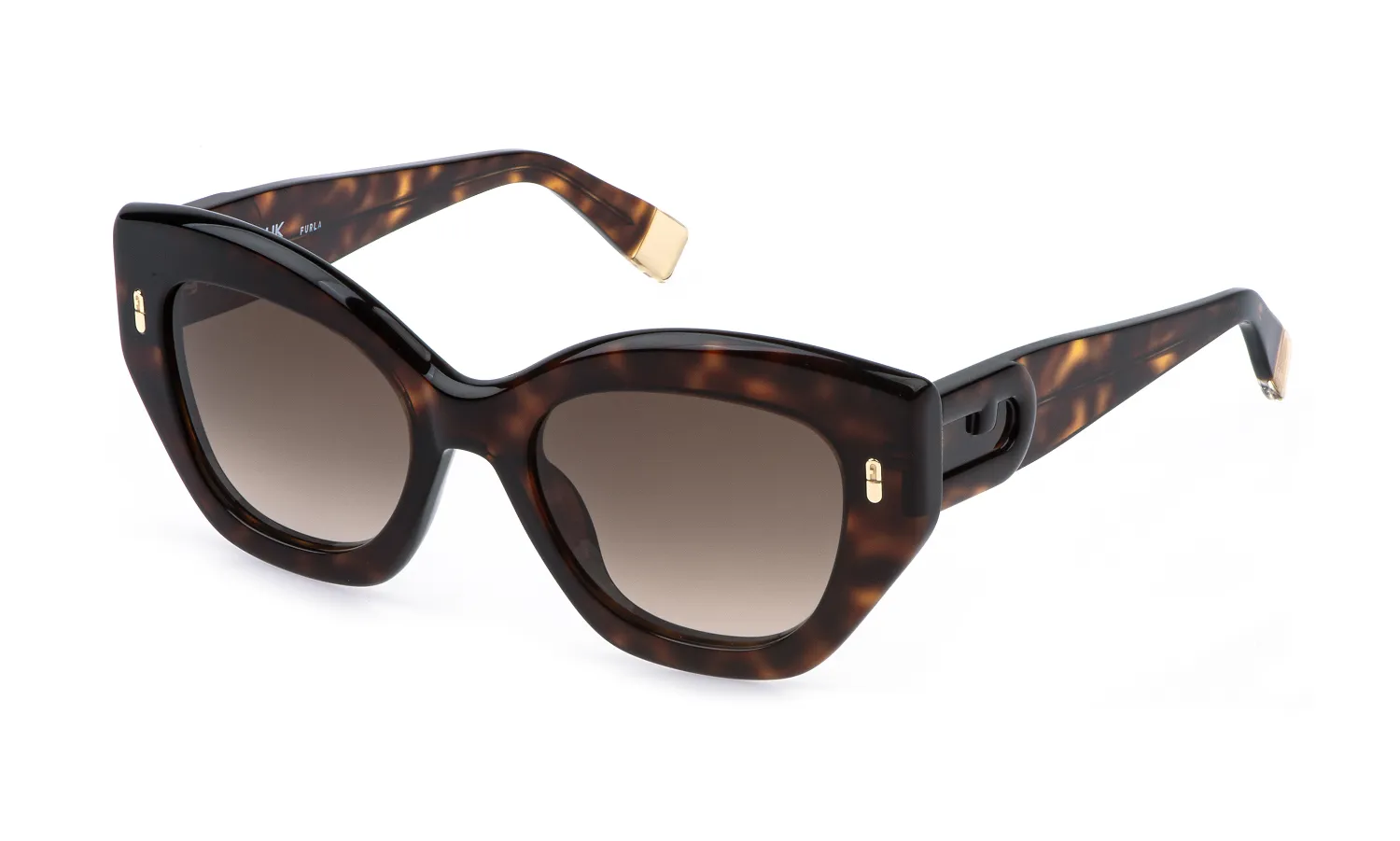 Furla SFU985 0AGH Occhiali da sole Acetato Havana Marrone Farfalla Normale Sfumato - immagine 1