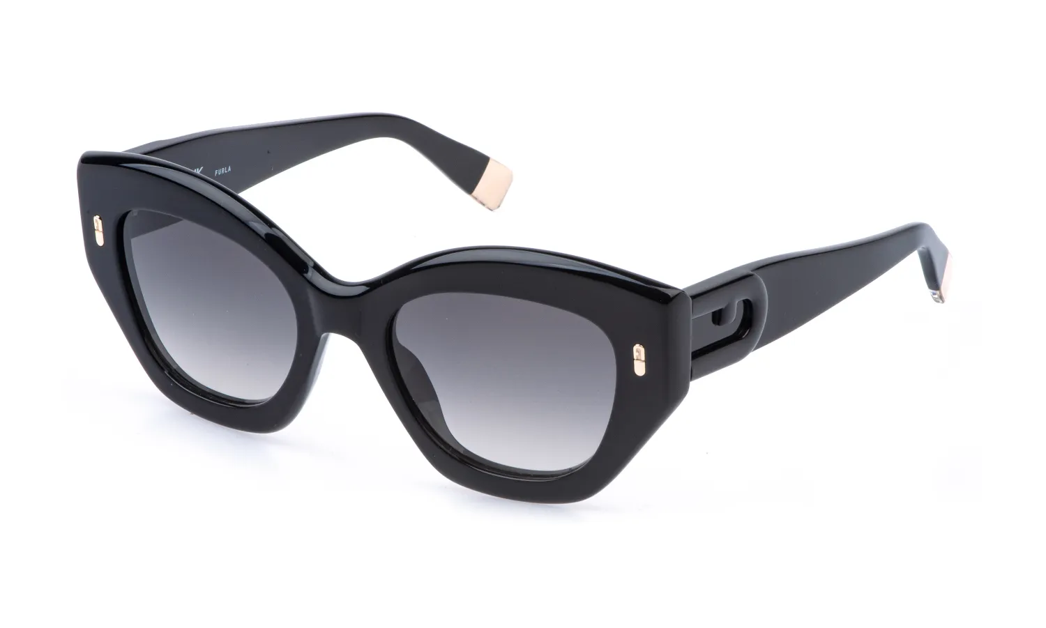 Furla SFU985 700 Occhiali da sole Acetato Nero Fumo Farfalla Normale Sfumato - immagine 1
