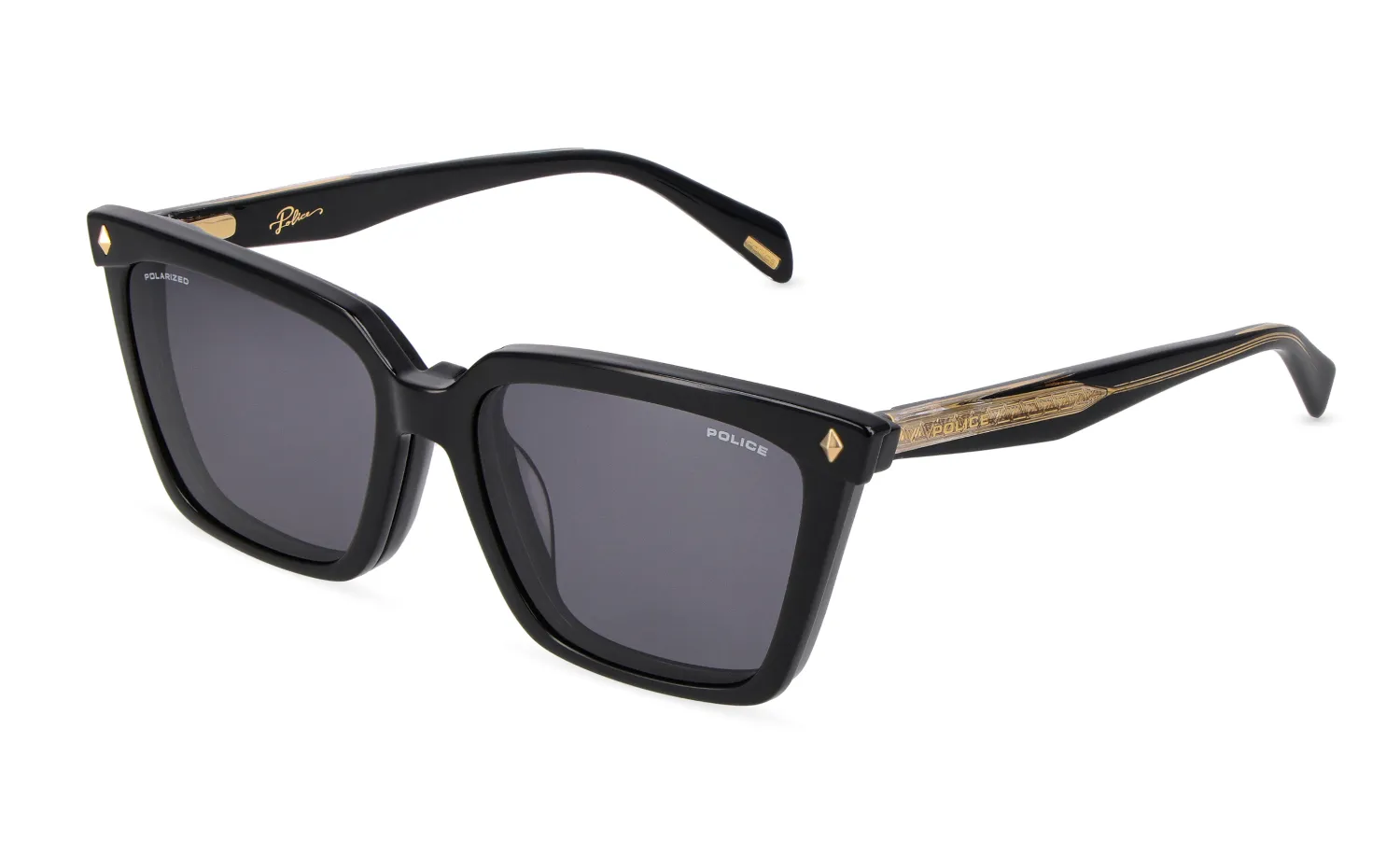 Police UPLT97 DAWN LITE 1 700P Montature da vista Acetato Nero Fumo Squadrata - immagine 1