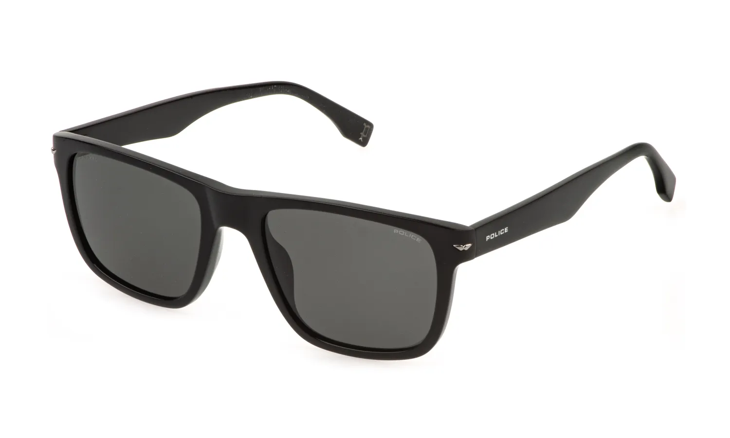 Police SPLQ83 CHAMP 14 700P Occhiali da sole Acetato Nero Fumo Squadrata - immagine 1