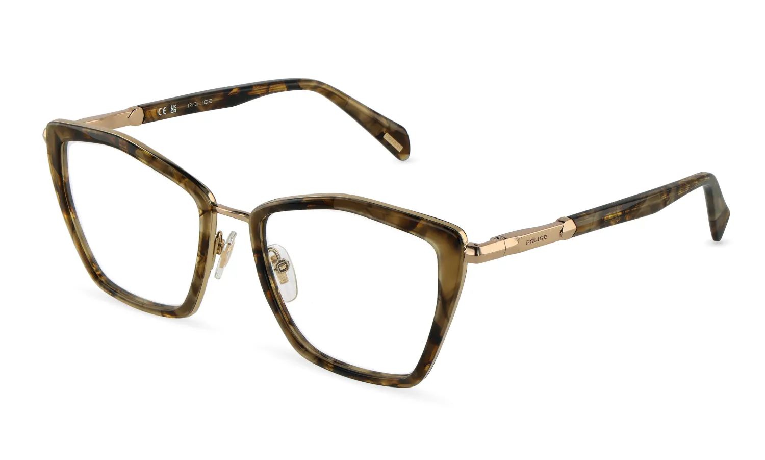 Police VPLU02 MERMAID 8 300Y Montature da vista Metallo Oro Geometrica - immagine 1