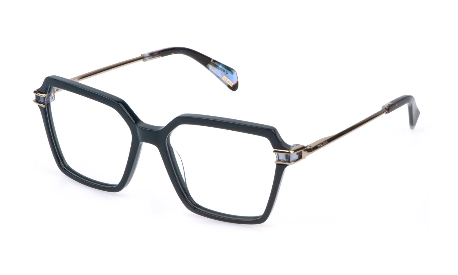 Police VPLR15 ZEPHYR 1 06WT Montature da vista Acetato Verde Squadrata - immagine 1