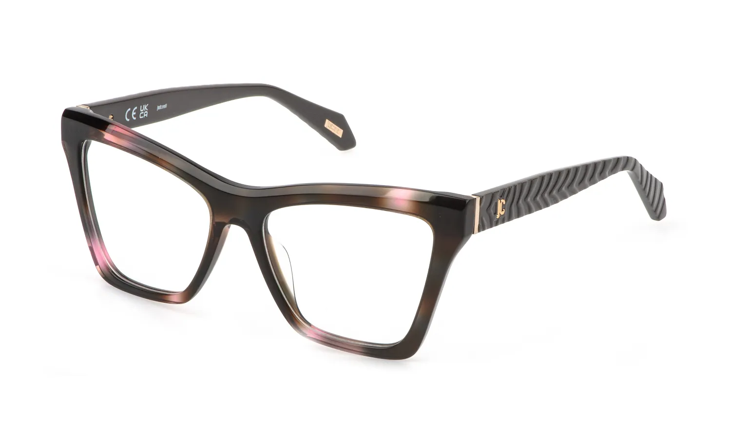 Just Cavalli VJC182 01GQ Montature da vista Acetato Havana Farfalla - immagine 1