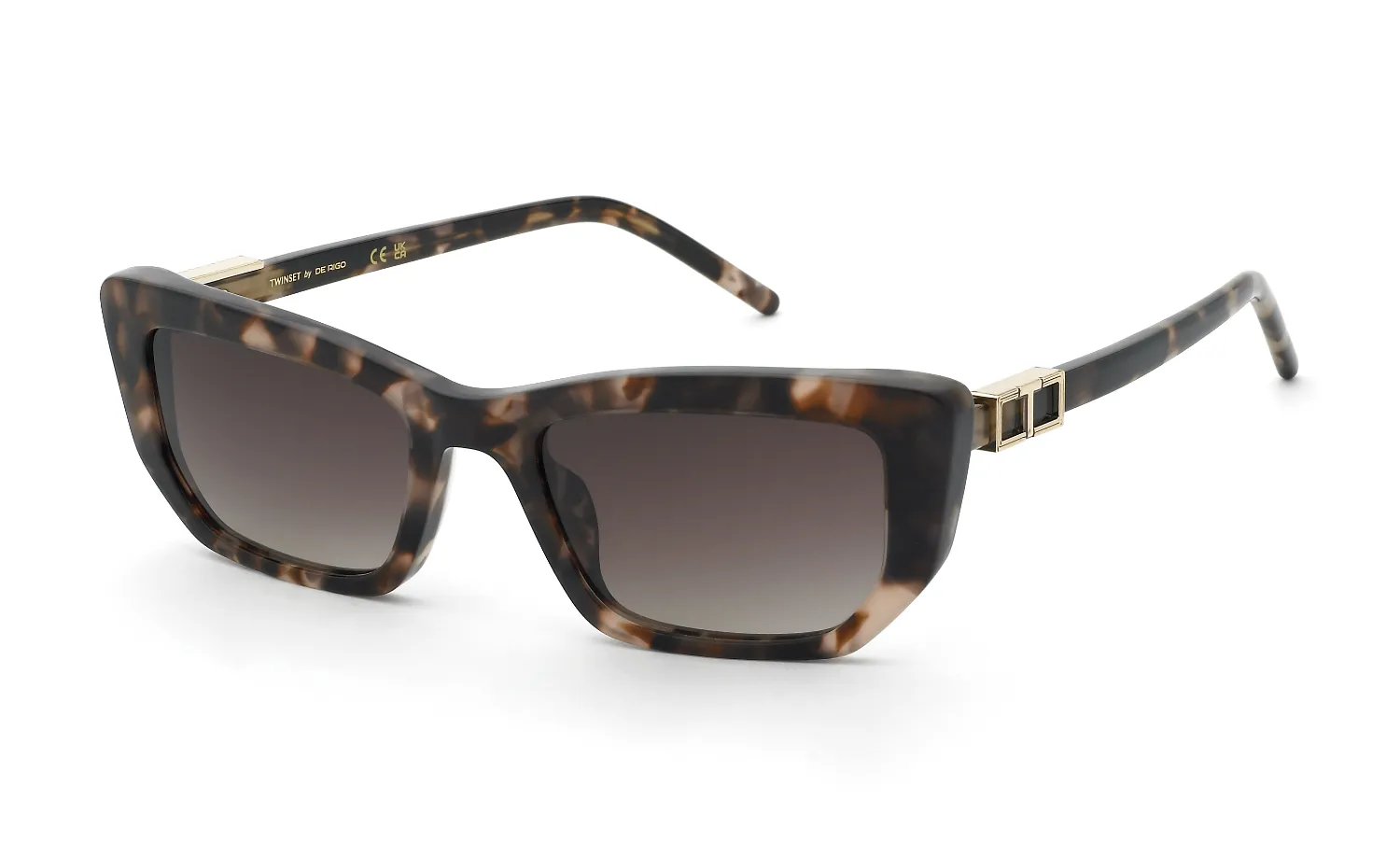 Twinset STW143 0XAP Occhiali da sole Acetato Marrone Marrone Geometrica Normale Sfumato - immagine 1