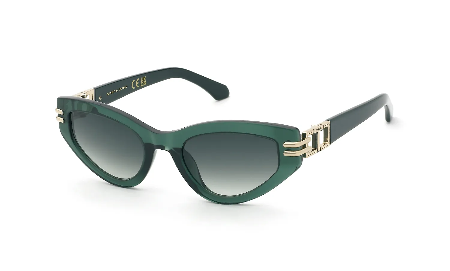 Twinset STW114 06HQ Occhiali da sole Acetato Verde Cat Eye Normale Sfumato - immagine 1