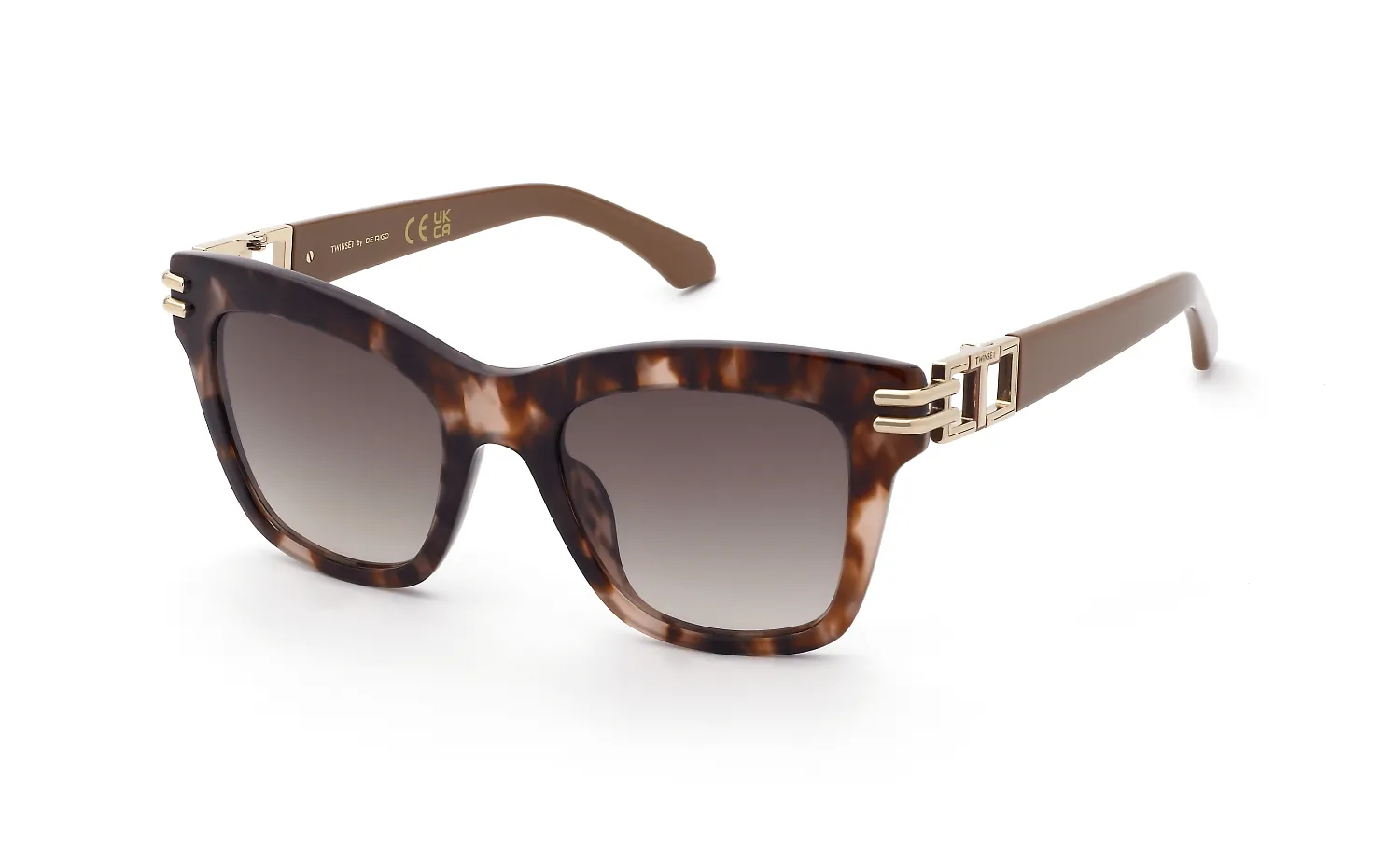 Twinset STW113 0XAP Occhiali da sole Acetato Marrone Marrone Squadrata Normale Sfumato - immagine 1