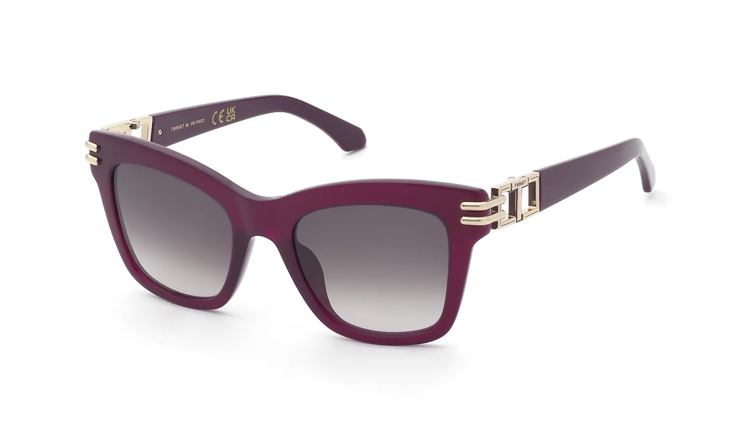Twinset STW113 08C1 Occhiali da sole Acetato Viola Marrone Squadrata Normale Sfumato - immagine 1