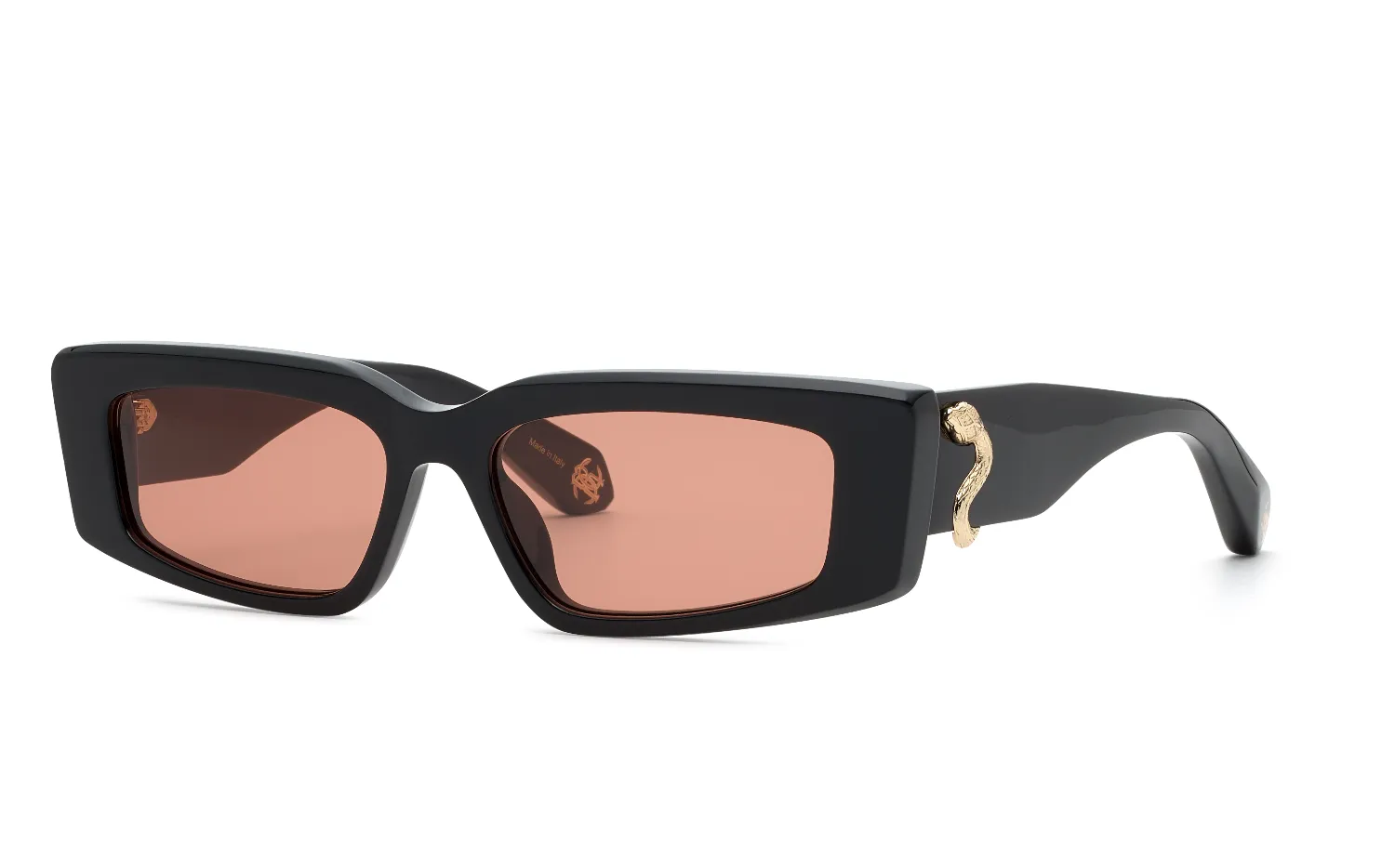Roberto Cavalli SRC185 700Y Occhiali da sole Acetato Nero Arancione Squadrata Normale - immagine 1
