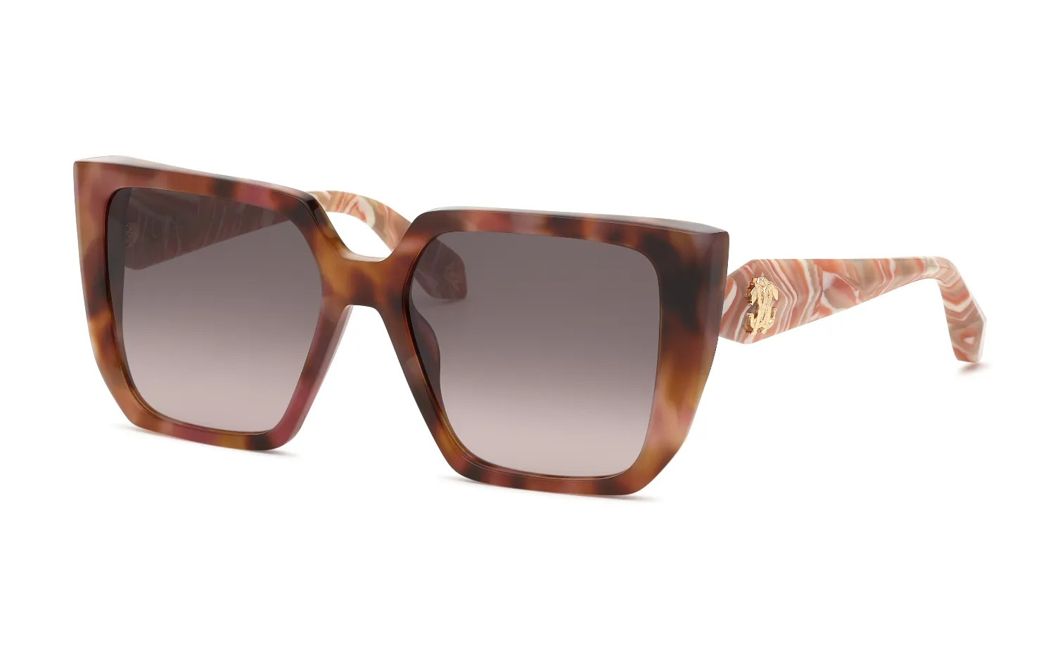 Roberto Cavalli SRC170M 01GQ Occhiali da sole Acetato Havana Marrone Squadrata Normale Sfumato - immagine 1
