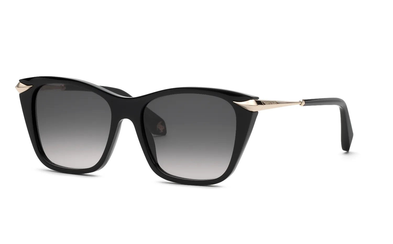Roberto Cavalli SRC150 700 Occhiali da sole Acetato Nero Fumo Cat Eye Normale Sfumato - immagine 1