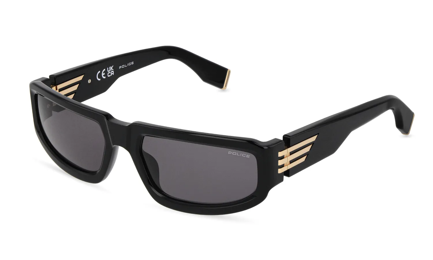 Police SPLU77 OCCH.SOLE POLICE 700 Occhiali da sole Acetato Nero Fumo Geometrica Normale - immagine 1