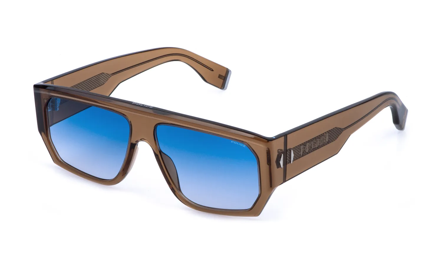 Police SPLR81E G.O.A.T. 5 06A6 Occhiali da sole Acetato Marrone Blu Squadrata Antiriflesso Sfumato - immagine 1