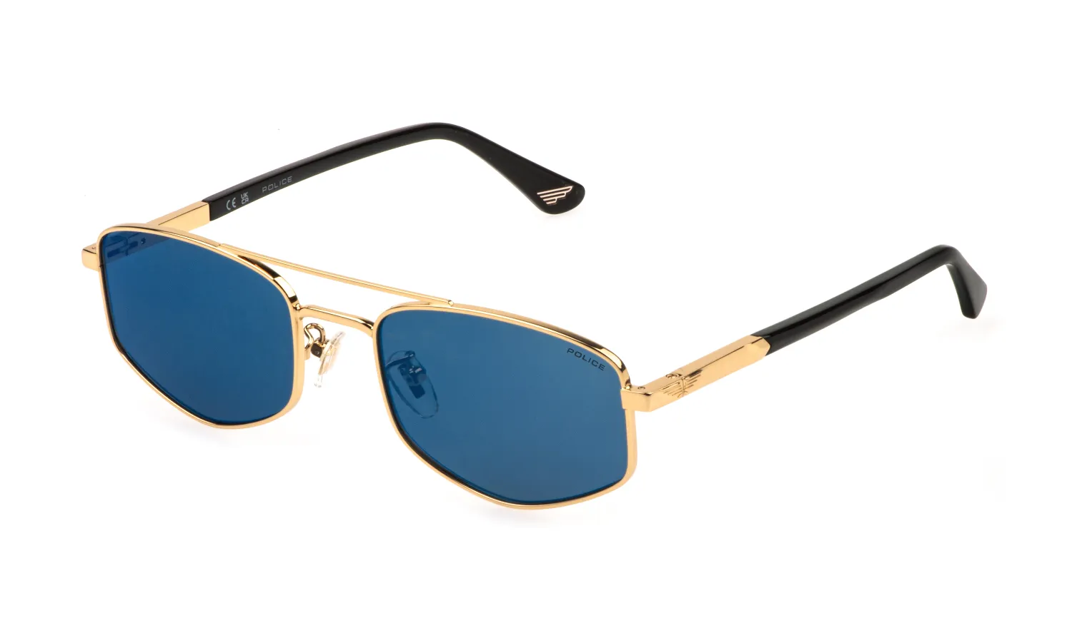 Police SPLQ84 NEW CROSSROADS 3 200B Occhiali da sole Metallo Fumo Geometrica Normale Specchiato - immagine 1