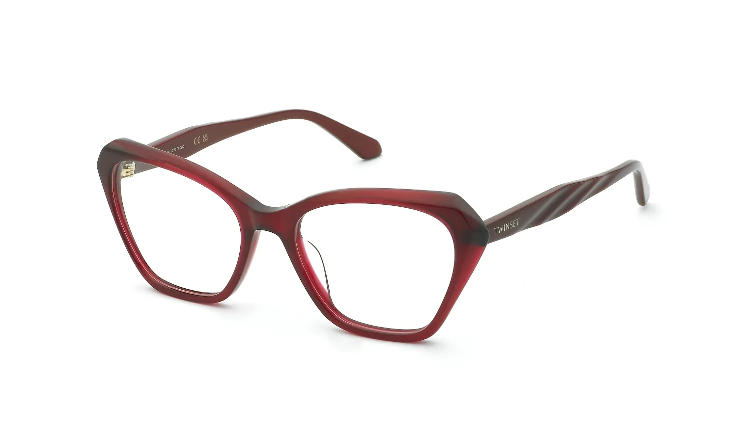 Twinset VTW120 07CS Montature da vista Acetato Rosso Geometrica - immagine 1