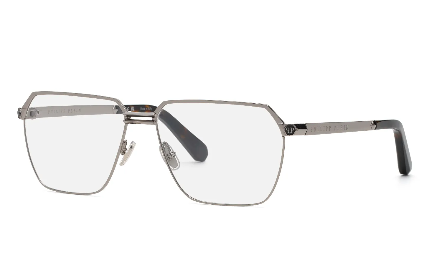 Philipp Plein VPP221M PLEIN ROYAL 509 Montature da vista Metallo Grigio Geometrica - immagine 1