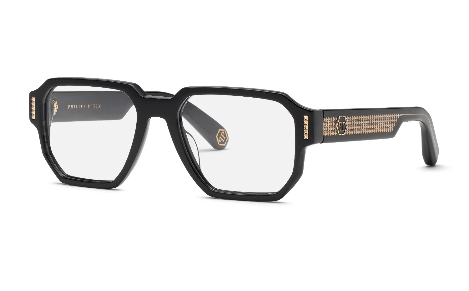 Philipp Plein VPP199M PLEIN STUD 700K Montature da vista Acetato Nero Geometrica - immagine 1
