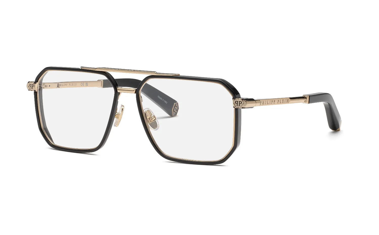 Philipp Plein VPP197M PLEIN LIGHT 08FF Montature da vista Metallo Oro Geometrica - immagine 1