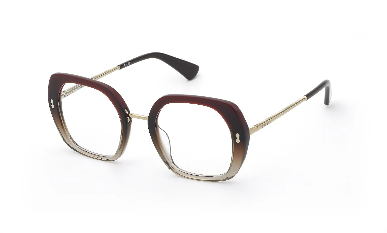 Nina Ricci VNR453 0AH7 Montature da vista Acetato Bordeaux Geometrica - immagine 1