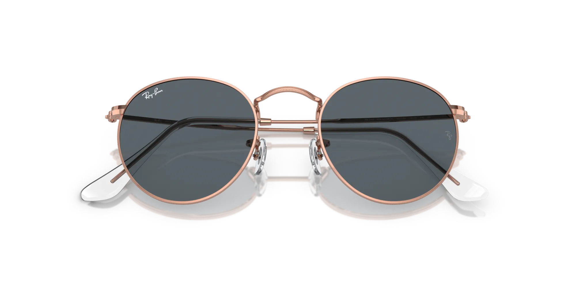 Ray - Ban RB3447 ROUND METAL 9202R5 Occhiali da sole Metallo Oro Blu Rotonda Normale - immagine 2