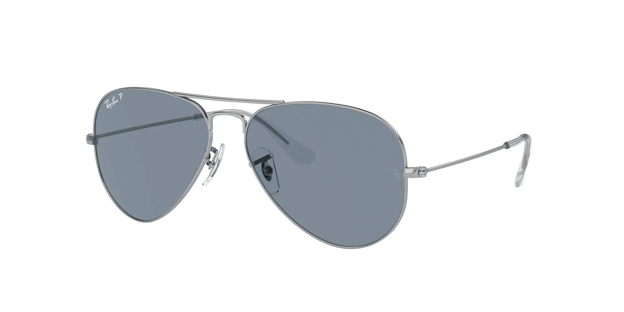 Ray - Ban RB3025 AVIATOR 003/02 Occhiali da sole Metallo Argento Blu Pilot Polarizzata - immagine 1