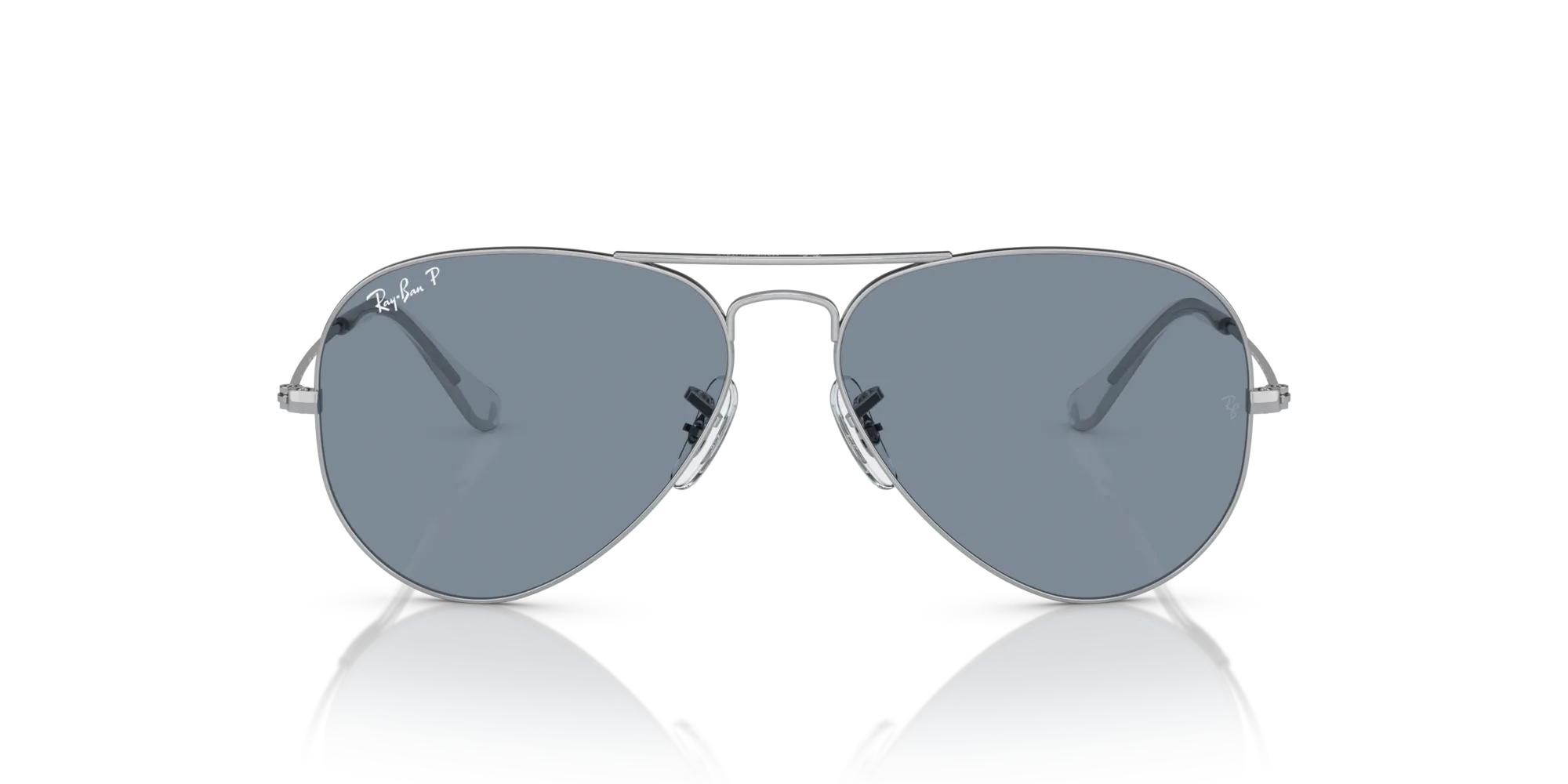 Ray - Ban RB3025 AVIATOR 003/02 Occhiali da sole Metallo Argento Blu Pilot Polarizzata - immagine 3