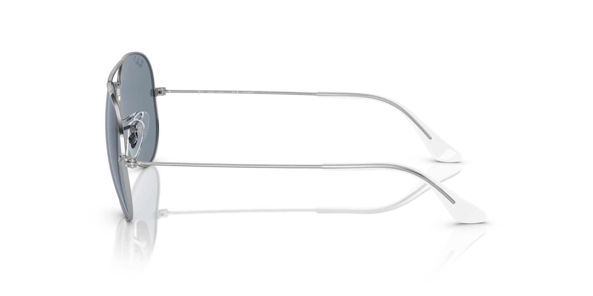 Ray - Ban RB3025 AVIATOR 003/02 Occhiali da sole Metallo Argento Blu Pilot Polarizzata - immagine 4