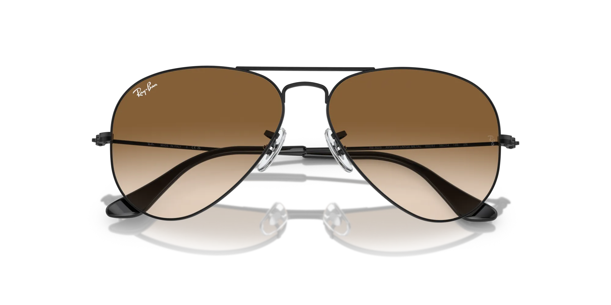 Ray - Ban RB3025 AVIATOR 002/51 Occhiali da sole Metallo Nero Marrone Pilot Normale - immagine 2