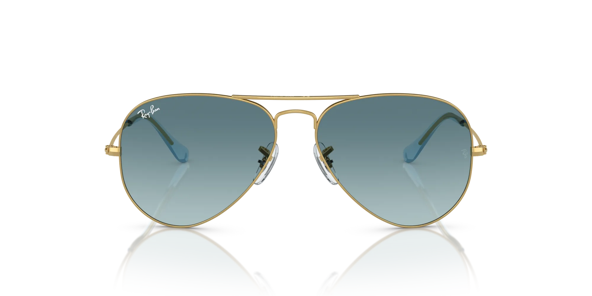 Ray - Ban RB3025 AVIATOR 001/3M Occhiali da sole Metallo Oro Blu Pilot Normale - immagine 3