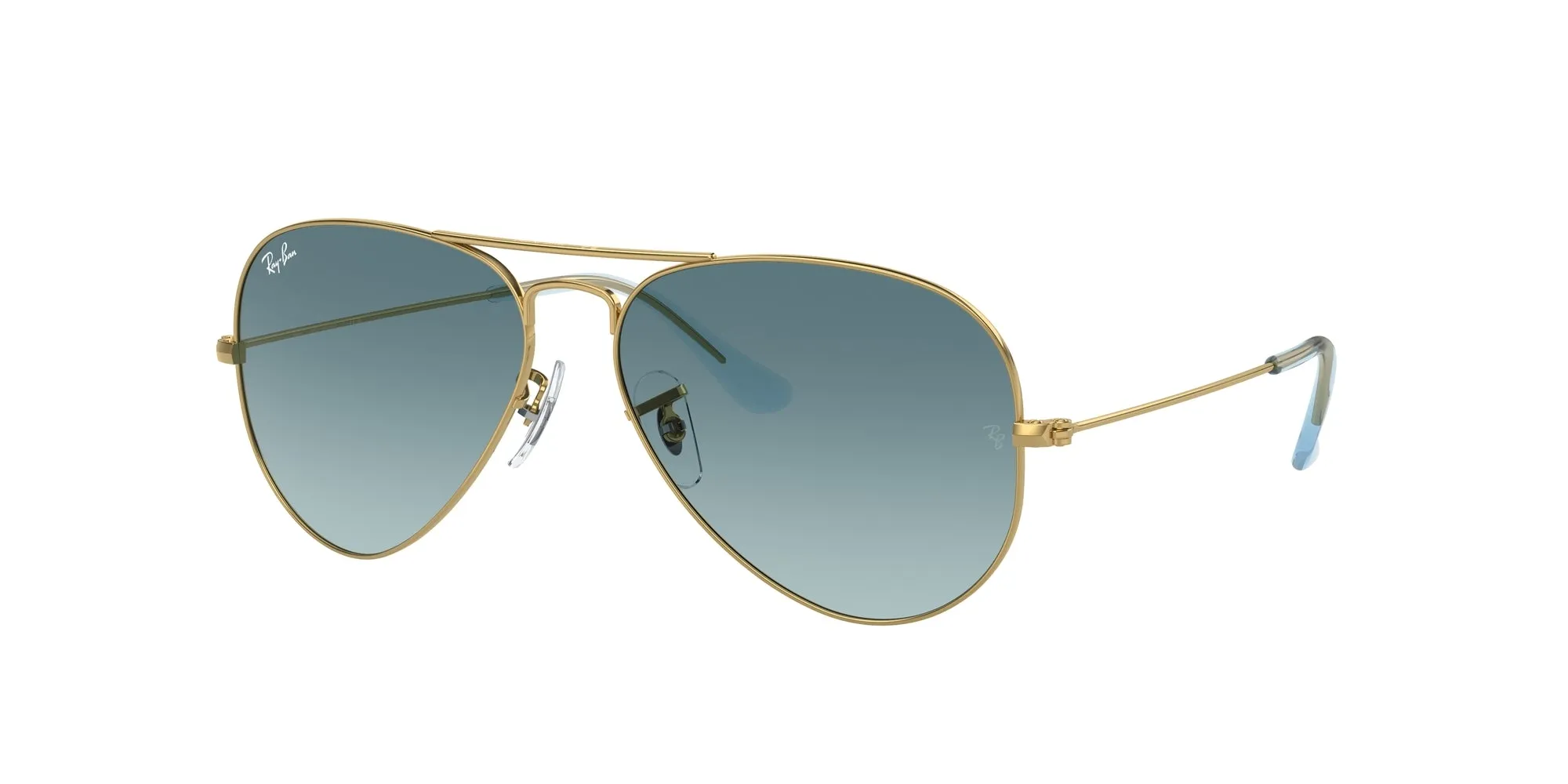 Ray - Ban RB3025 AVIATOR 001/3M Occhiali da sole Metallo Oro Blu Pilot Normale - immagine 1