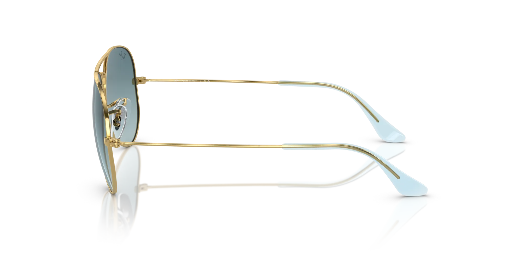 Ray - Ban RB3025 AVIATOR 001/3M Occhiali da sole Metallo Oro Blu Pilot Normale - immagine 4