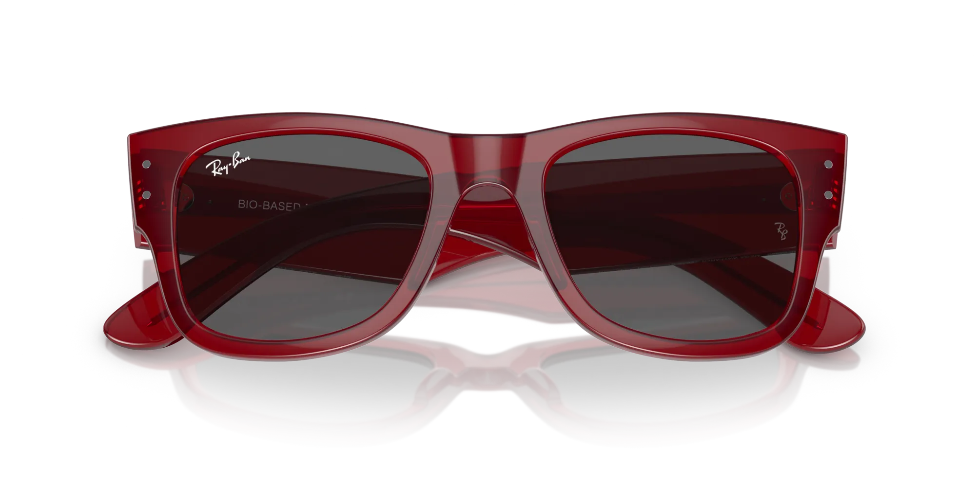 Ray - Ban RB0840S MEGA WAYFARER 6679B1 Occhiali da sole Acetato Rosso Grigio Squadrata Normale - immagine 2