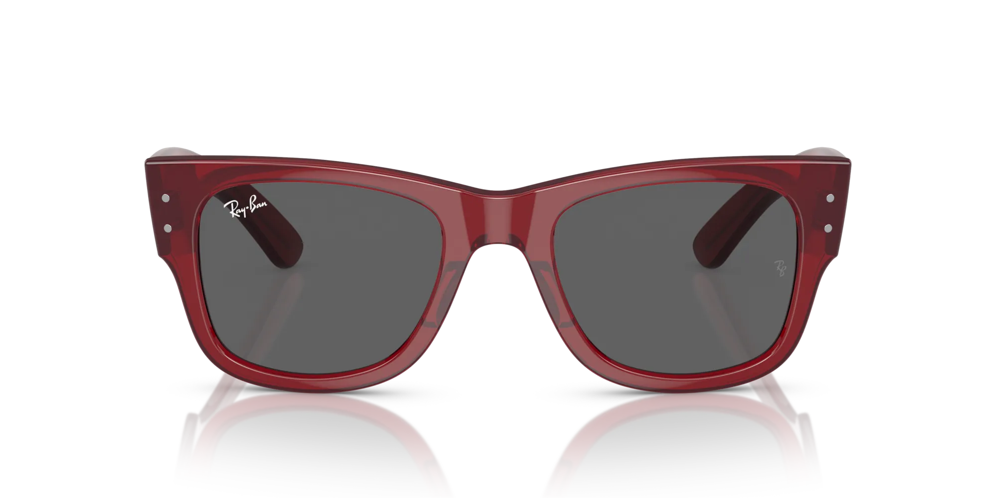 Ray - Ban RB0840S MEGA WAYFARER 6679B1 Occhiali da sole Acetato Rosso Grigio Squadrata Normale - immagine 3