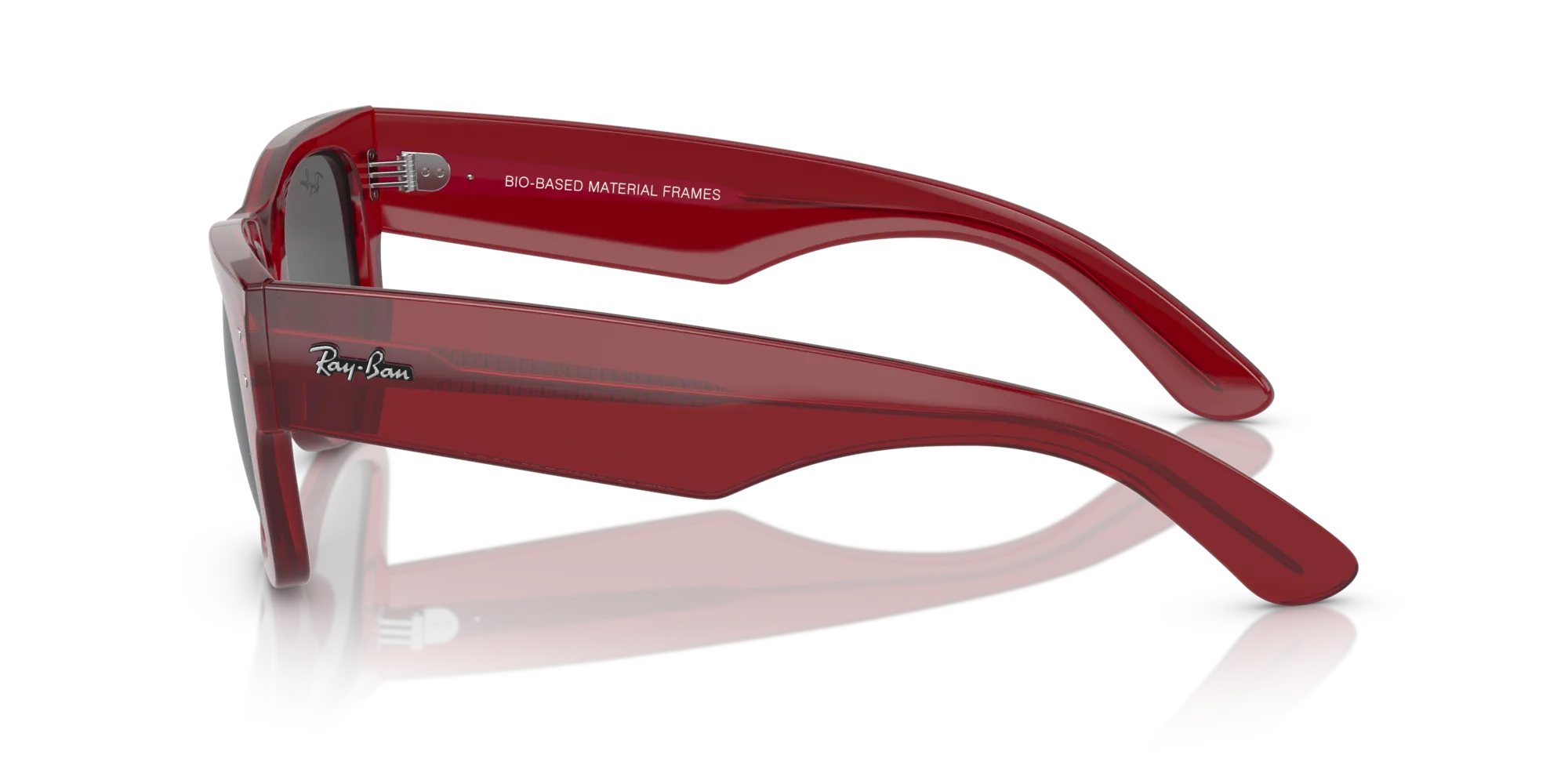 Ray - Ban RB0840S MEGA WAYFARER 6679B1 Occhiali da sole Acetato Rosso Grigio Squadrata Normale - immagine 4