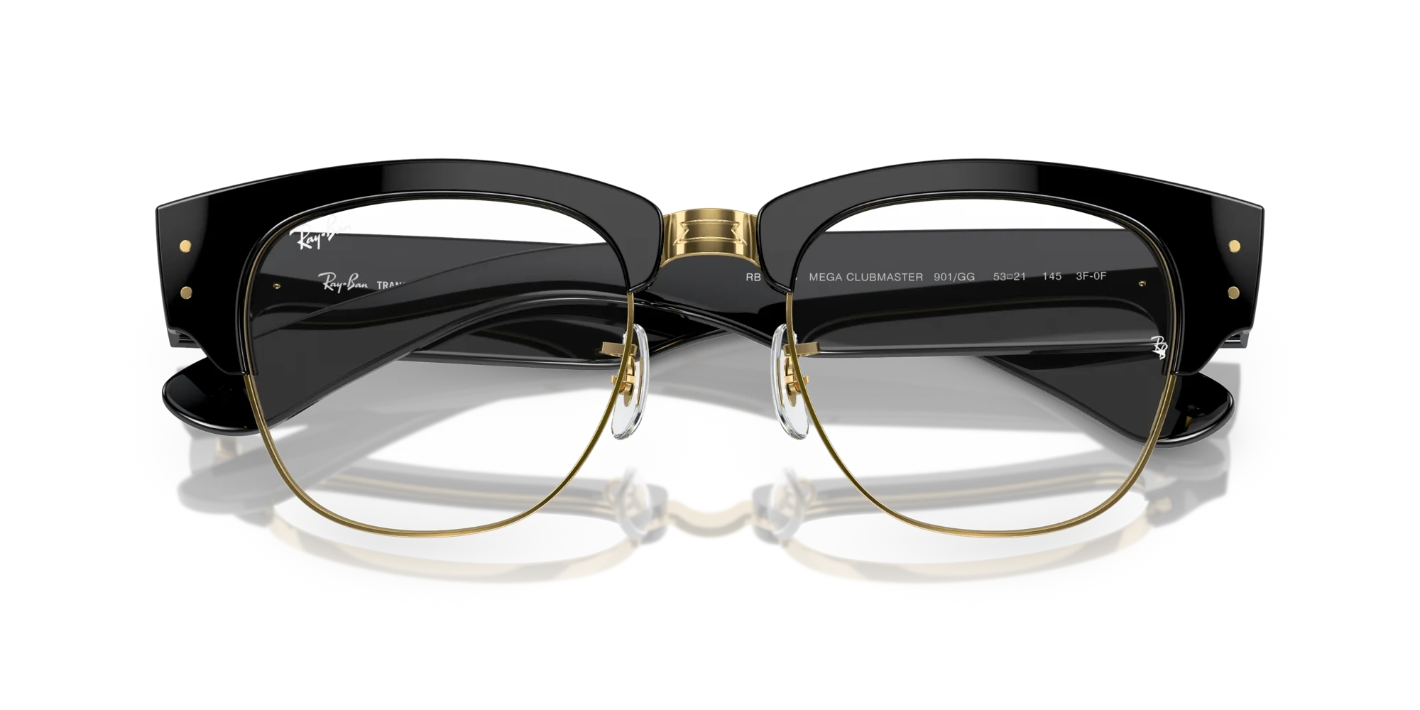Ray - Ban RB0316S MEGA CLUBMASTER 901/GG Occhiali da sole Acetato Nero Blu Squadrata Fotocromatiche - immagine 2