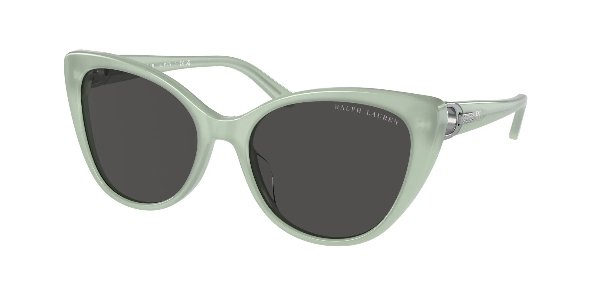 Ralph Lauren RL8215BU 608287 Occhiali da sole Acetato Verde Grigio Cat Eye Normale - immagine 1