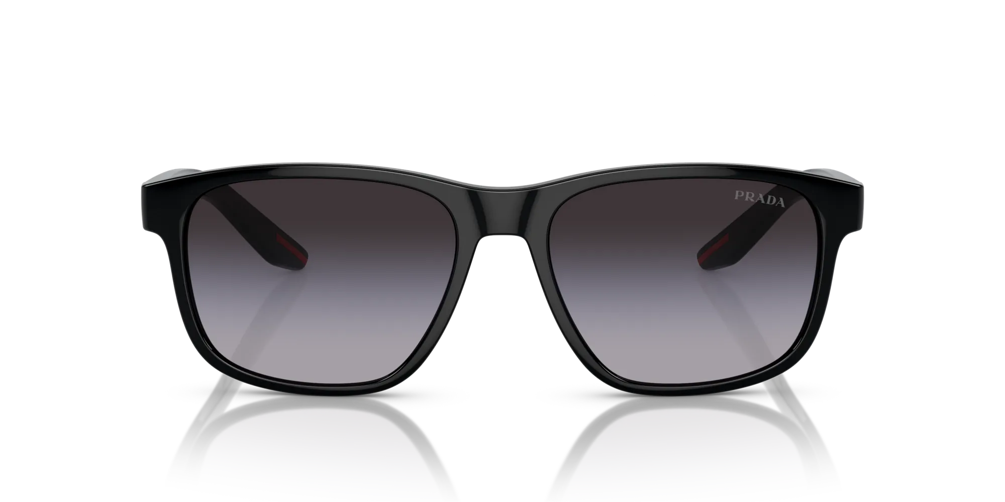 Prada Linea Rossa PS 06YS 1AB09U Occhiali da sole Iniettato Nero Grigio Pillow Normale Sfumato - immagine 3