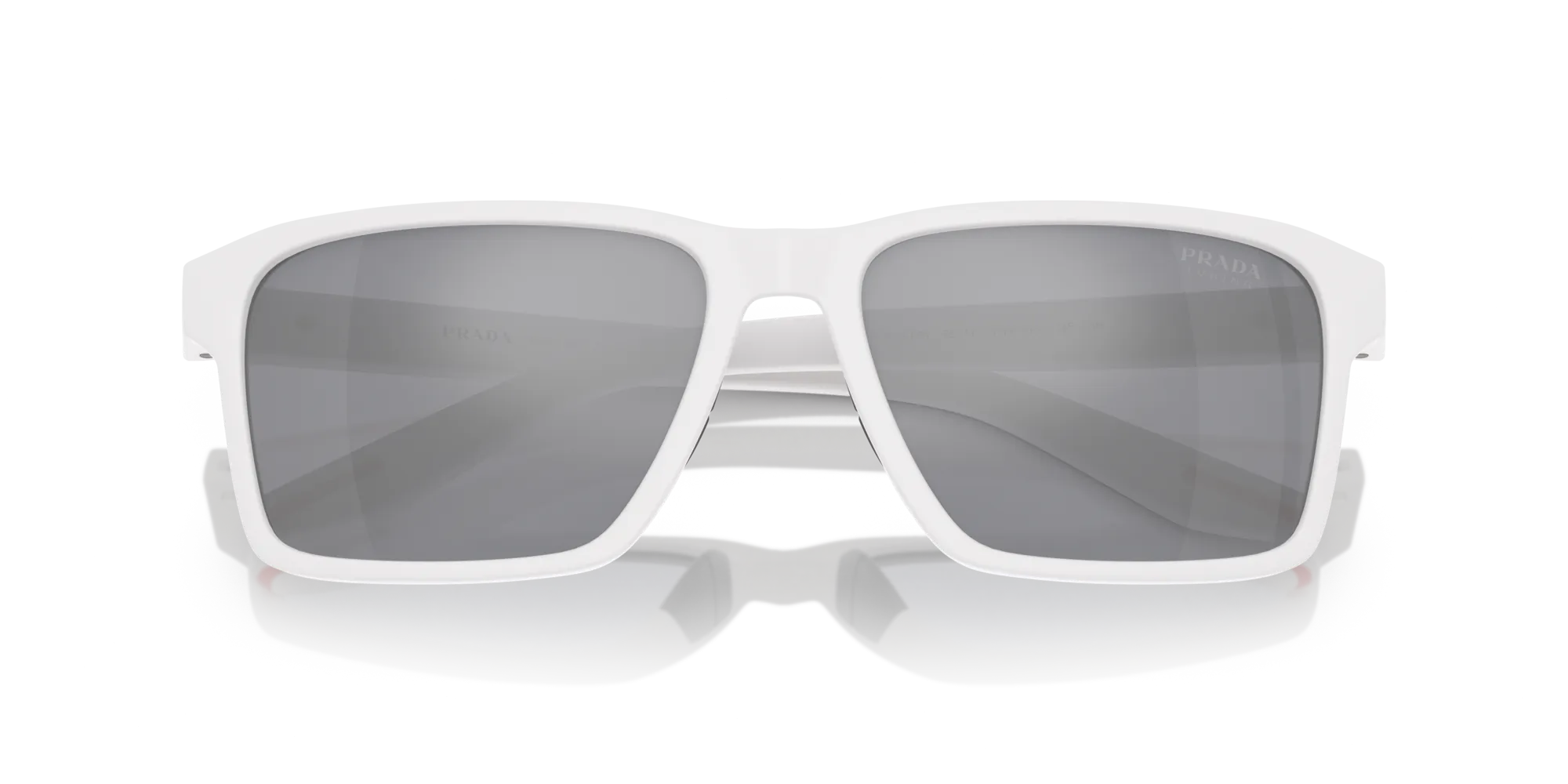 Prada Linea Rossa PS 05YS TWK40A Occhiali da sole Iniettato Bianco Azzurro Squadrata Specchiate Specchiato - immagine 2