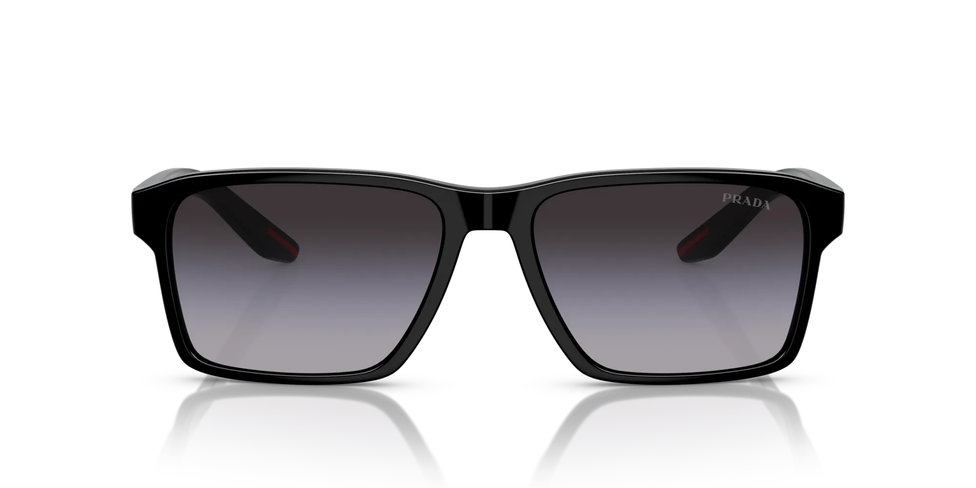 Prada Linea Rossa PS 05YS 1AB09U Occhiali da sole Iniettato Nero Grigio Squadrata Normale Sfumato - immagine 3