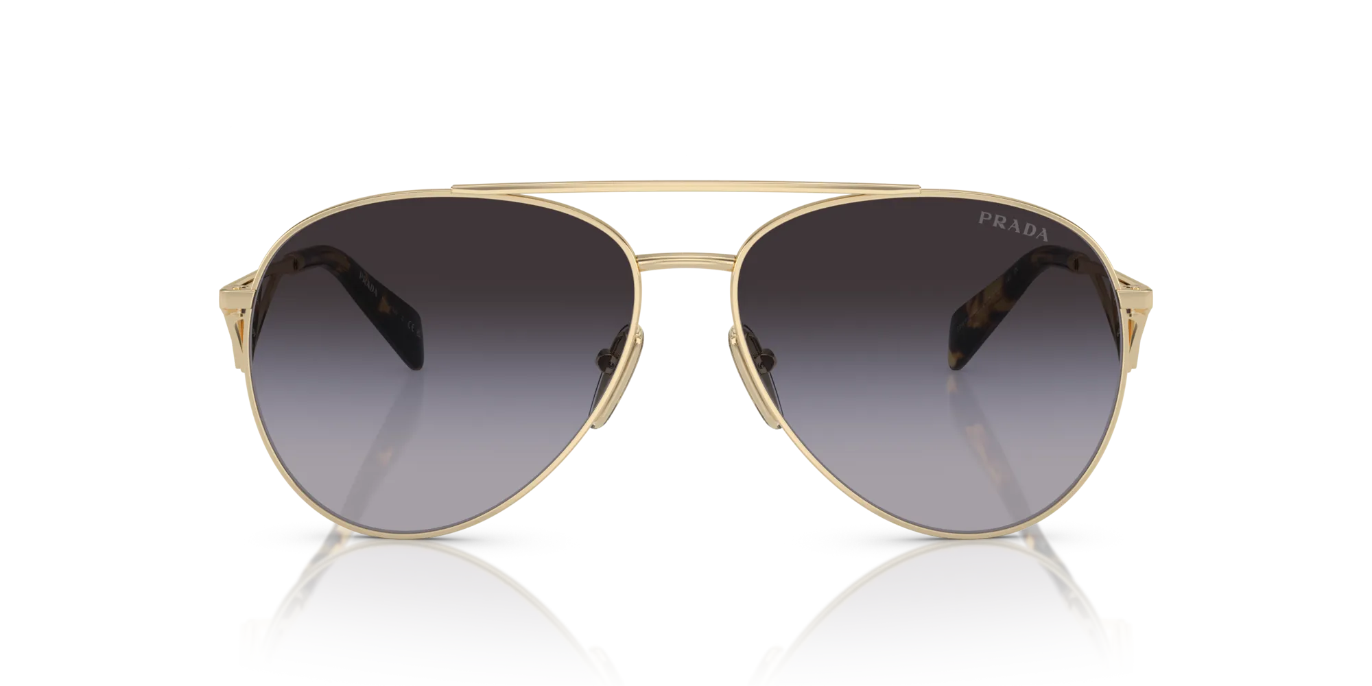 Prada PR 73ZS ZVN5D1 Occhiali da sole Acciaio Oro Grigio Pilot Normale Sfumato - immagine 3