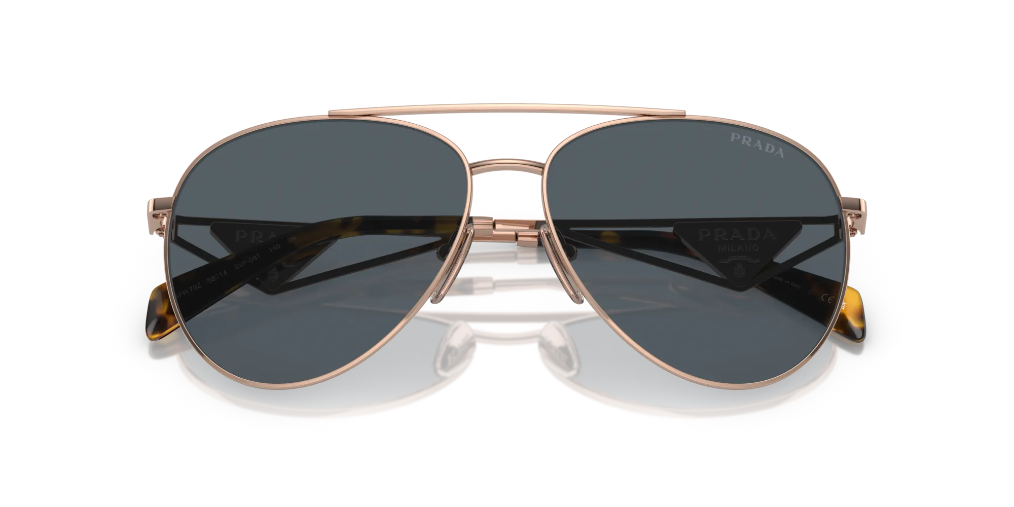 Prada PR 73ZS SVF09T Occhiali da sole Acciaio Oro Grigio Pilot Normale - immagine 2