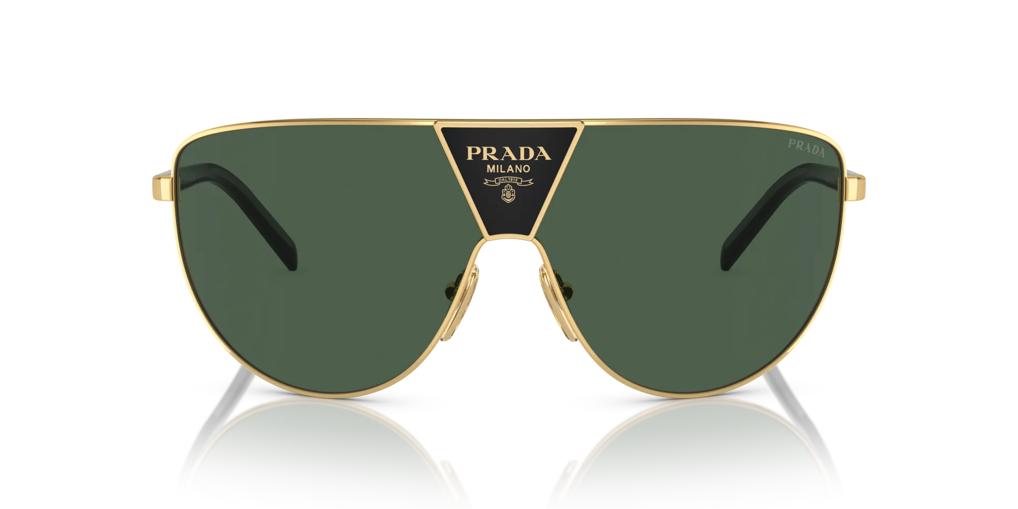 Prada PR 69ZS 5AK05V Occhiali da sole Metallo Oro Verde Squadrata Normale - immagine 3