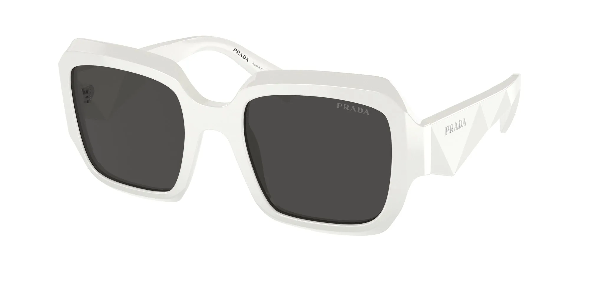 Prada PR 28ZS 17K08Z Occhiali da sole Acetato Bianco Grigio Pillow Normale - immagine 1