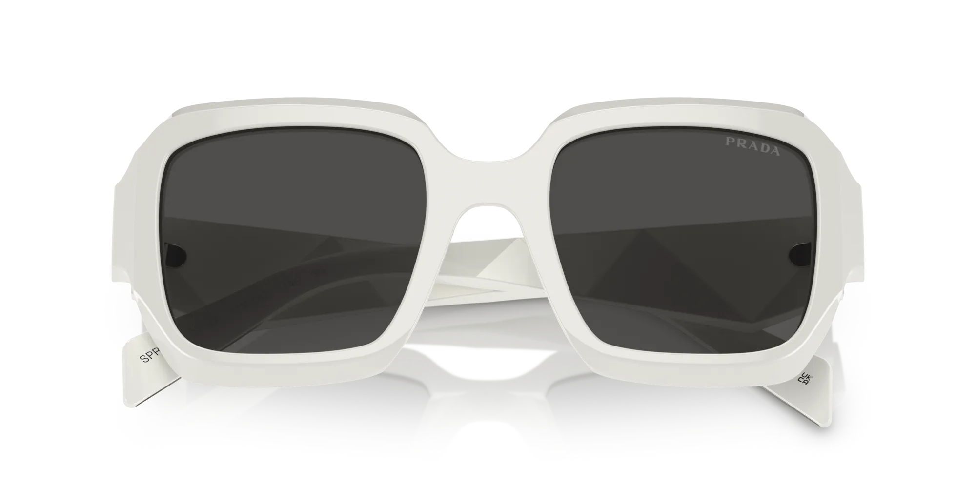 Prada PR 28ZS 17K08Z Occhiali da sole Acetato Bianco Grigio Pillow Normale - immagine 2