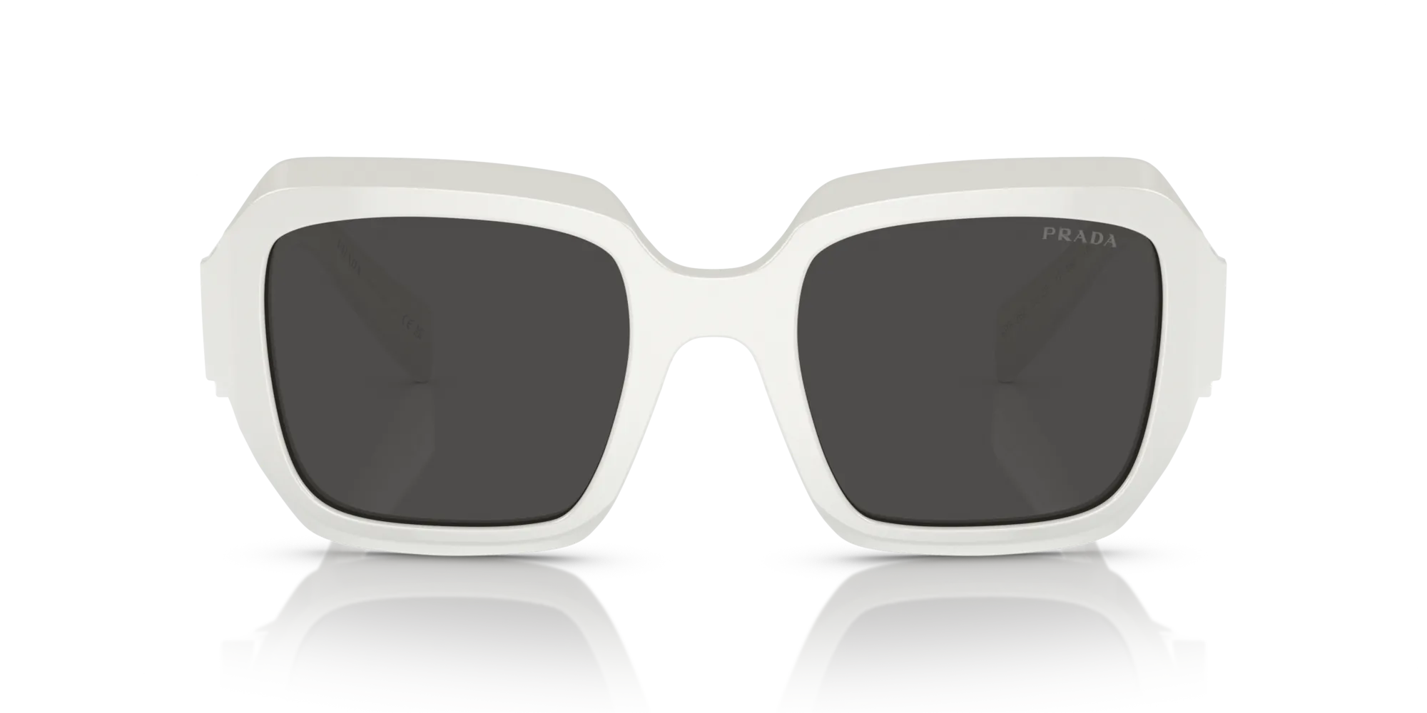 Prada PR 28ZS 17K08Z Occhiali da sole Acetato Bianco Grigio Pillow Normale - immagine 3