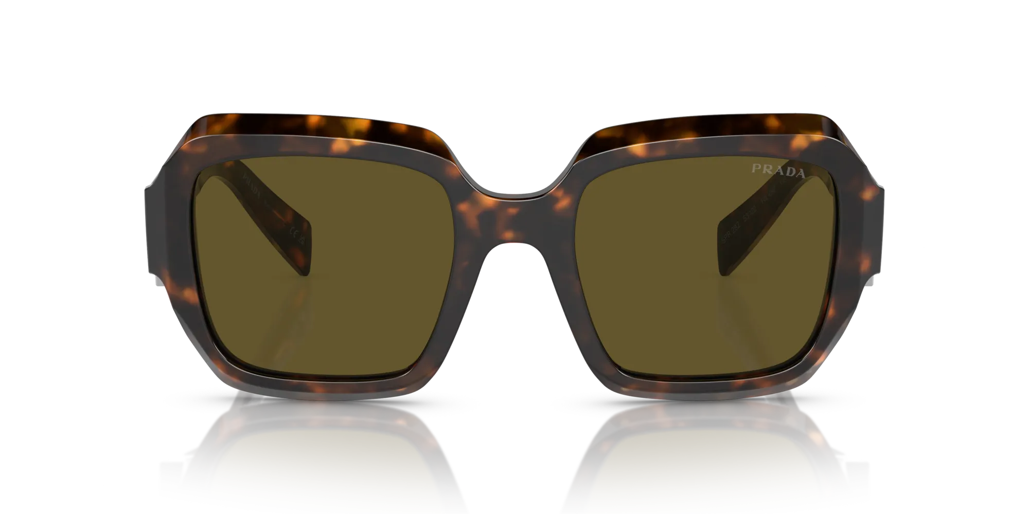 Prada PR 28ZS 14L09Z Occhiali da sole Acetato Verde Marrone Pillow Normale - immagine 3
