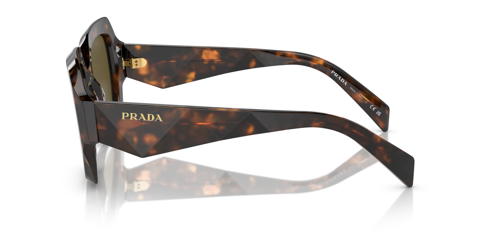 Prada PR 28ZS 14L09Z Occhiali da sole Acetato Verde Marrone Pillow Normale - immagine 4